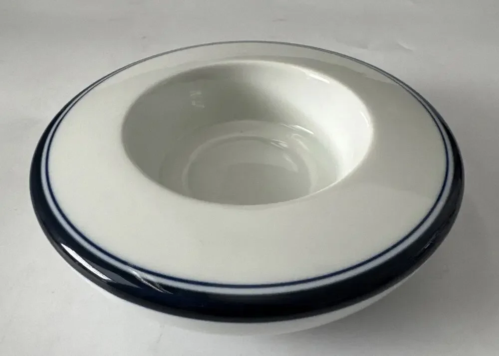Dansk International Designs Blue & White Porcelain Votive Pillar Candle Holder